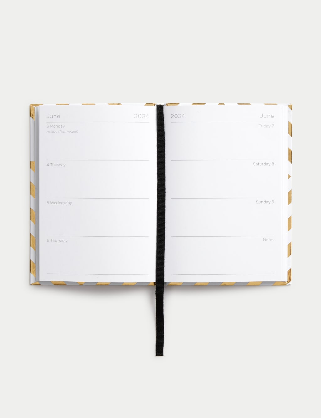 2024 Small A6 Week to View Diary - Gold Geometric Design image 3