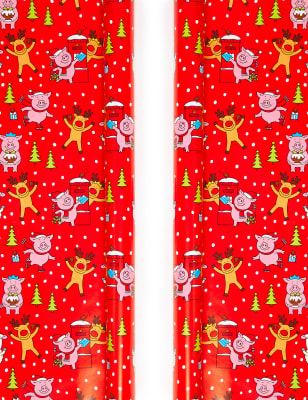 Percy Pig™ Christmas Wrapping Paper Duo - 8m Wrap | M&amp;S