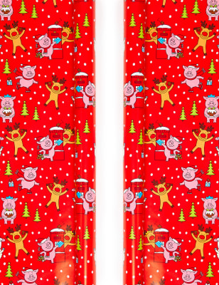 Percy Pig™ Christmas Wrapping Paper Duo - 8m Wrap | M&amp;S