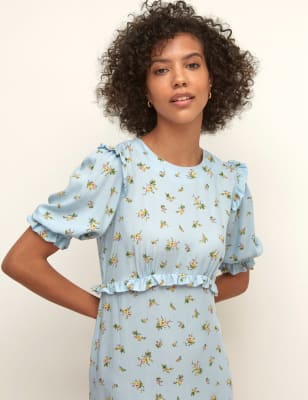 flounce off the shoulder dress