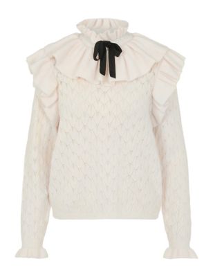 M&S Y.A.S Womens Funnel Neck Frill Detail Jumper