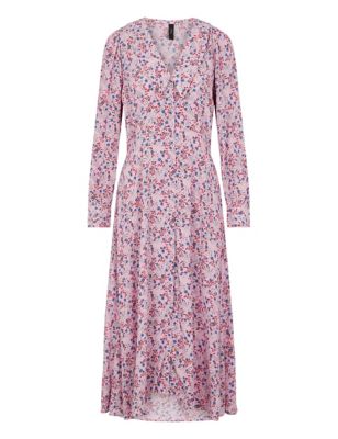 M&S Y.A.S Womens Floral Midaxi Shirt Dress