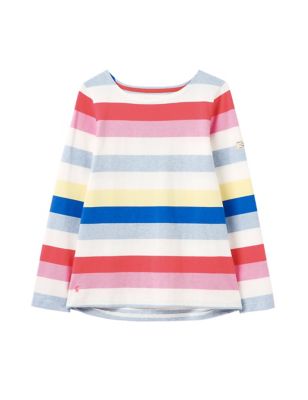 M&S Joules Womens Pure Cotton Striped Crew Neck Top