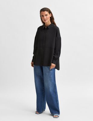 M&S Selected Femme Womens Collared Long Sleeve Shirt