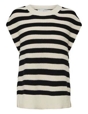 M&S Selected Femme Womens Pure Cotton Striped Sleeveless Top