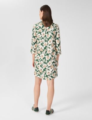M&S Hobbs Womens Floral Collared Knee Length Shift Dress
