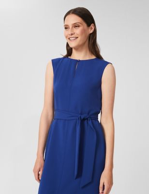M&S Hobbs Womens Tie Front Knee Length Waisted Dress