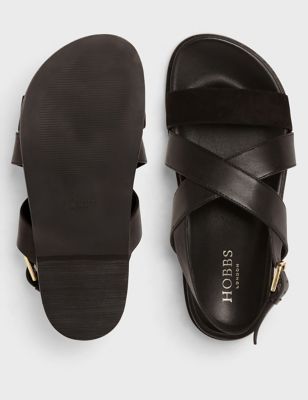 M&S Hobbs Womens Leather Strappy Flat Sandals