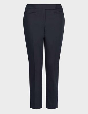 Cotton Rich Slim Fit Cropped Trousers | HOBBS | M&S