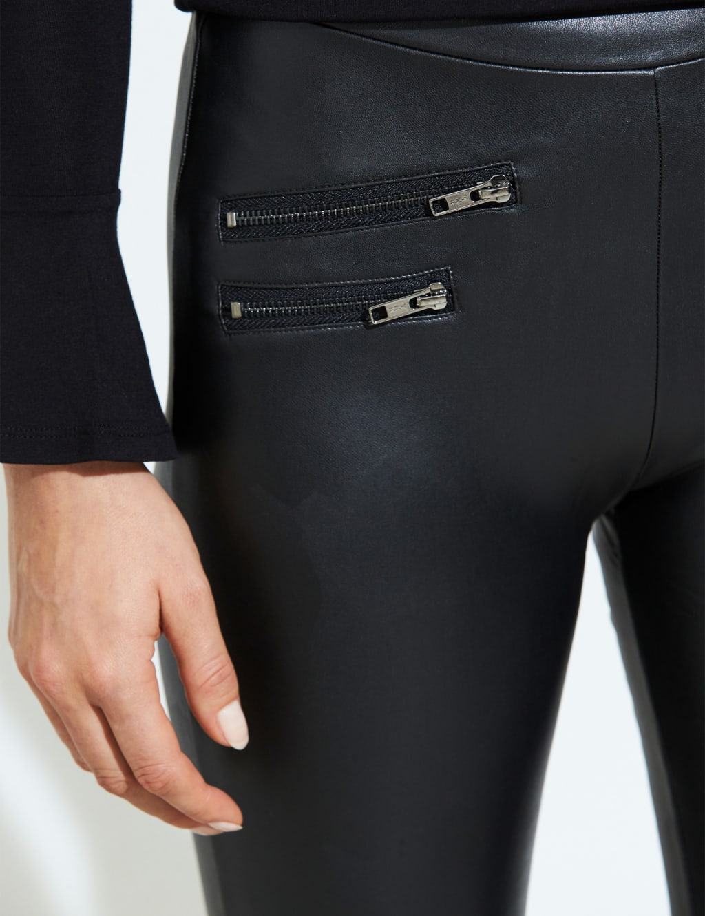 Leather Look High Waisted Leggings image 5