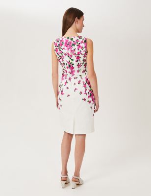 M&S Hobbs Womens Cotton Rich Floral Knee Length Shift Dress
