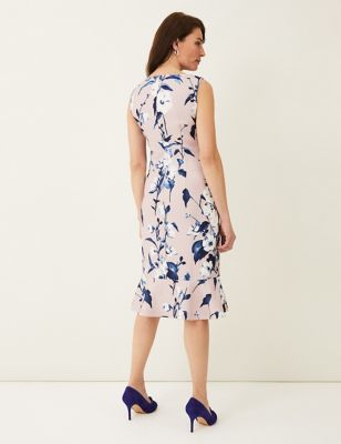 M&S Phase Eight Womens Floral Textured Peplum Dress