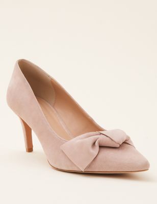 M&S Phase Eight Womens Suede Bow Court Shoes