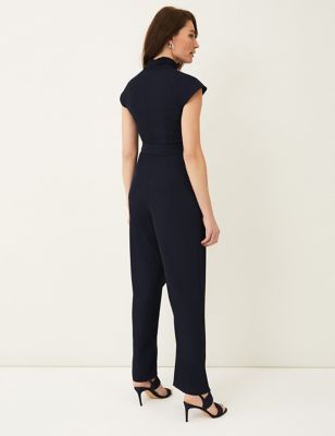 M&S Phase Eight Womens Belted Short Sleeve Jumpsuit