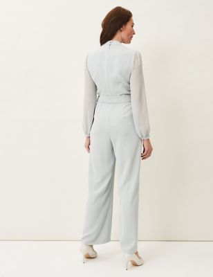 M&S Phase Eight Womens Belted Long Sleeve Jumpsuit