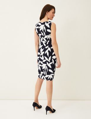 M&S Phase Eight Womens Leaf Print Knee Length Dress