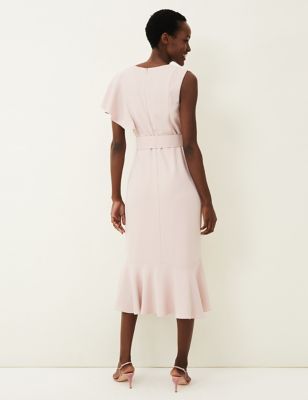 M&S Phase Eight Womens Frill Detail Belted Midi Waisted Dress