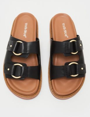 M&S White Stuff Womens Leather Buckle Footbed Sandals