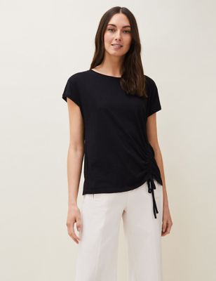 M&S Phase Eight Womens Cotton Blend Short Sleeve Top