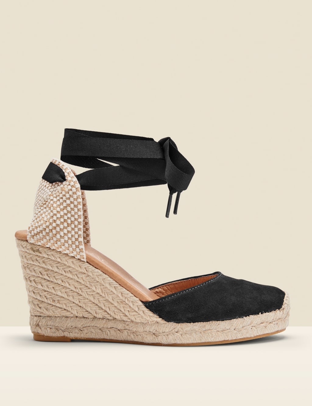 Suede Lace Up Wedge Espadrilles image 2