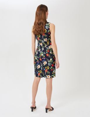 M&S Hobbs Womens Floral Sleeveless Knee Length Shift Dress