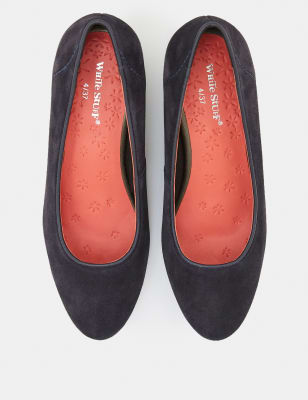M&S White Stuff Womens Suede Wedge Court Shoes - 4 - Navy, Navy