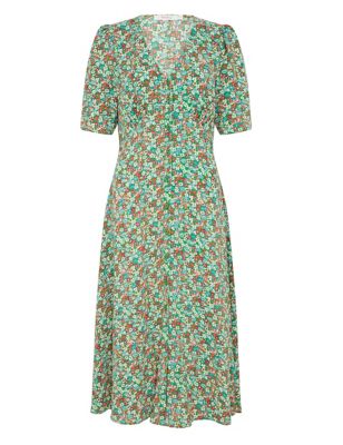M&S Finery London Womens Floral V-Neck Midi Tea Dress