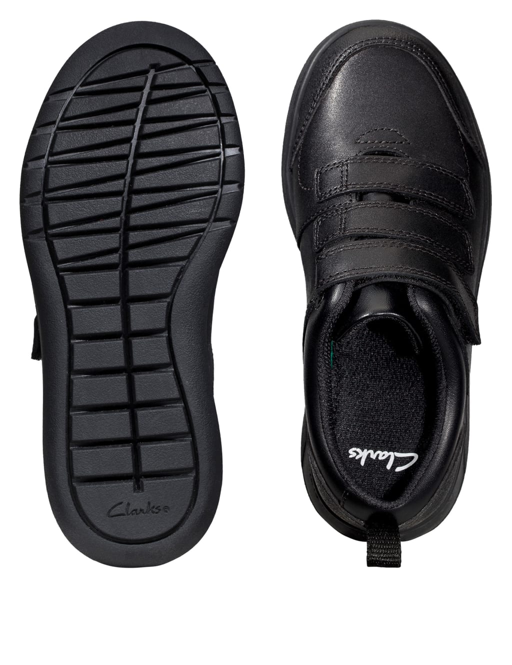 Kids' Leather Riptape School Shoes (Youth size 3-9.5) image 2