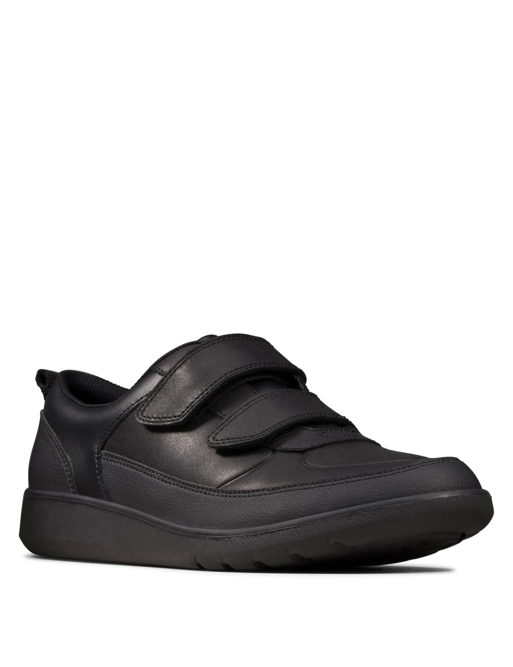 Kids' Leather Riptape School Shoes (Youth size 3-9) image 1