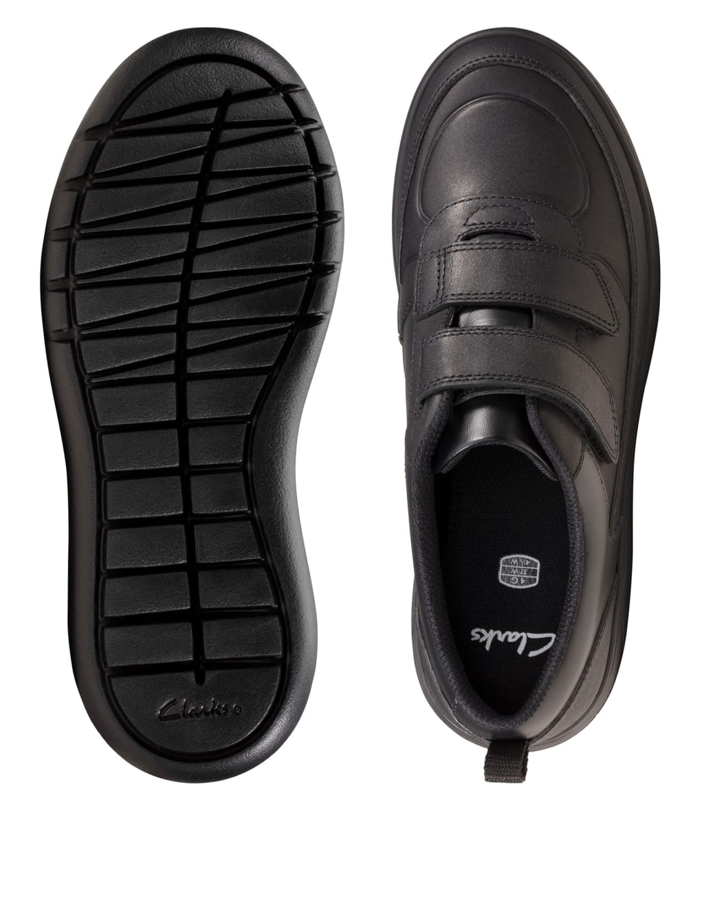 Kids' Leather Riptape School Shoes (Youth size 3-9) image 4