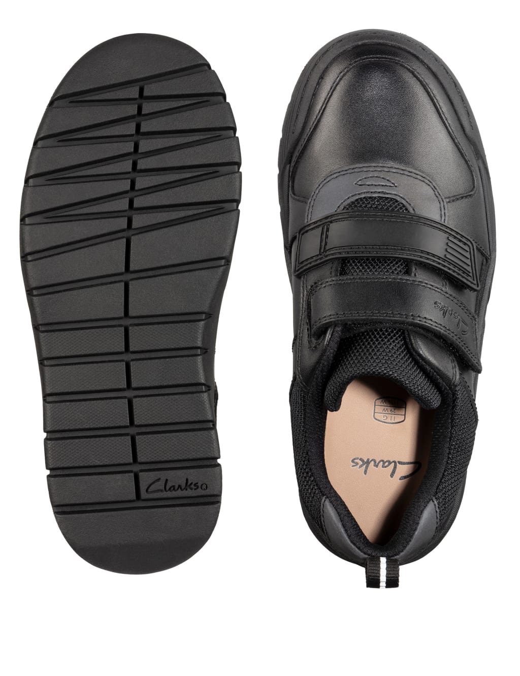 Kids' Leather Riptape School Shoes (Kid youth 10-2.5) image 4