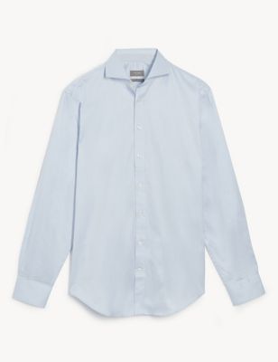 M&S Jaeger Mens Slim Fit Pure Cotton Twill Shirt