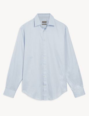 M&S Jaeger Mens Regular Fit Pure Cotton Twill Shirt
