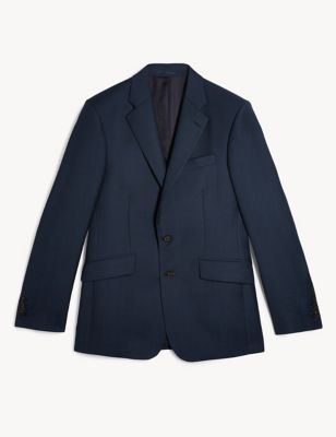 M&S Jaeger Mens Tailored Fit Pure Wool Textured Jacket