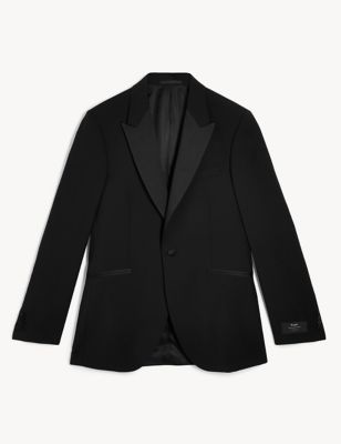 M&S Jaeger Mens Tailored Fit Italian Wool Tuxedo Jacket