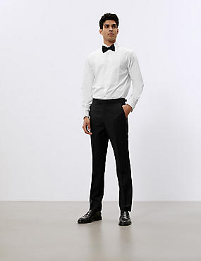 Tailored Fit Italian Wool Tuxedo Trousers