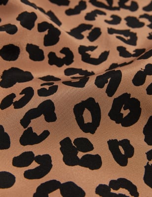 

JAEGER Vestido recto 100% seda con estampado animal de escote en picoWomens - Tan, Tan