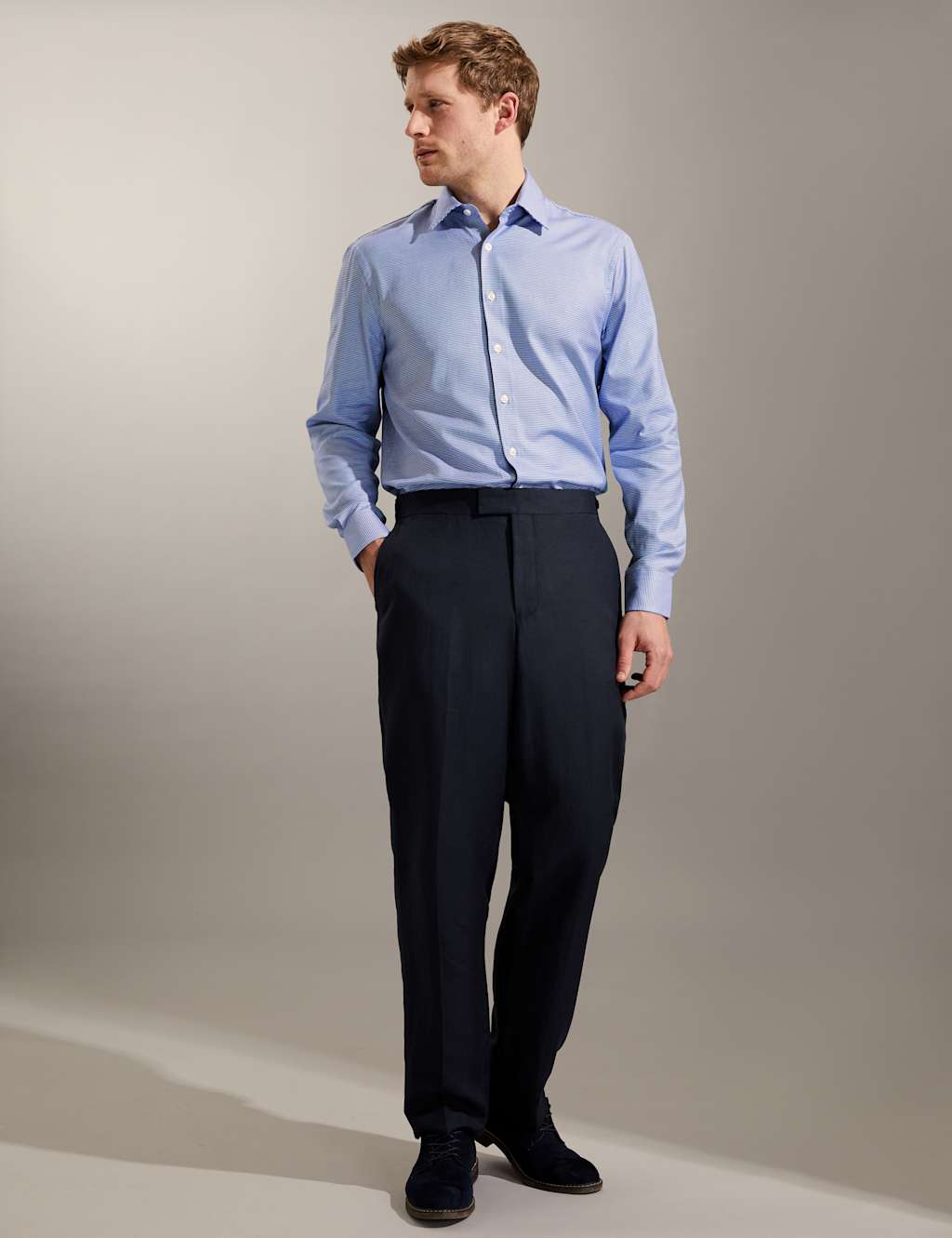 Regular Fit Pure Cotton Houndstooth Shirt image 3