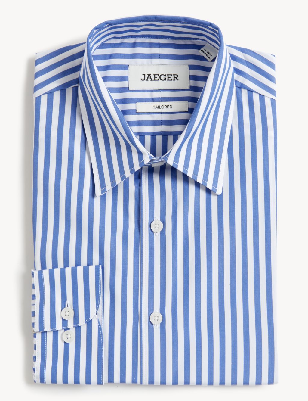 Tailored Fit Pure Cotton Striped Shirt image 1