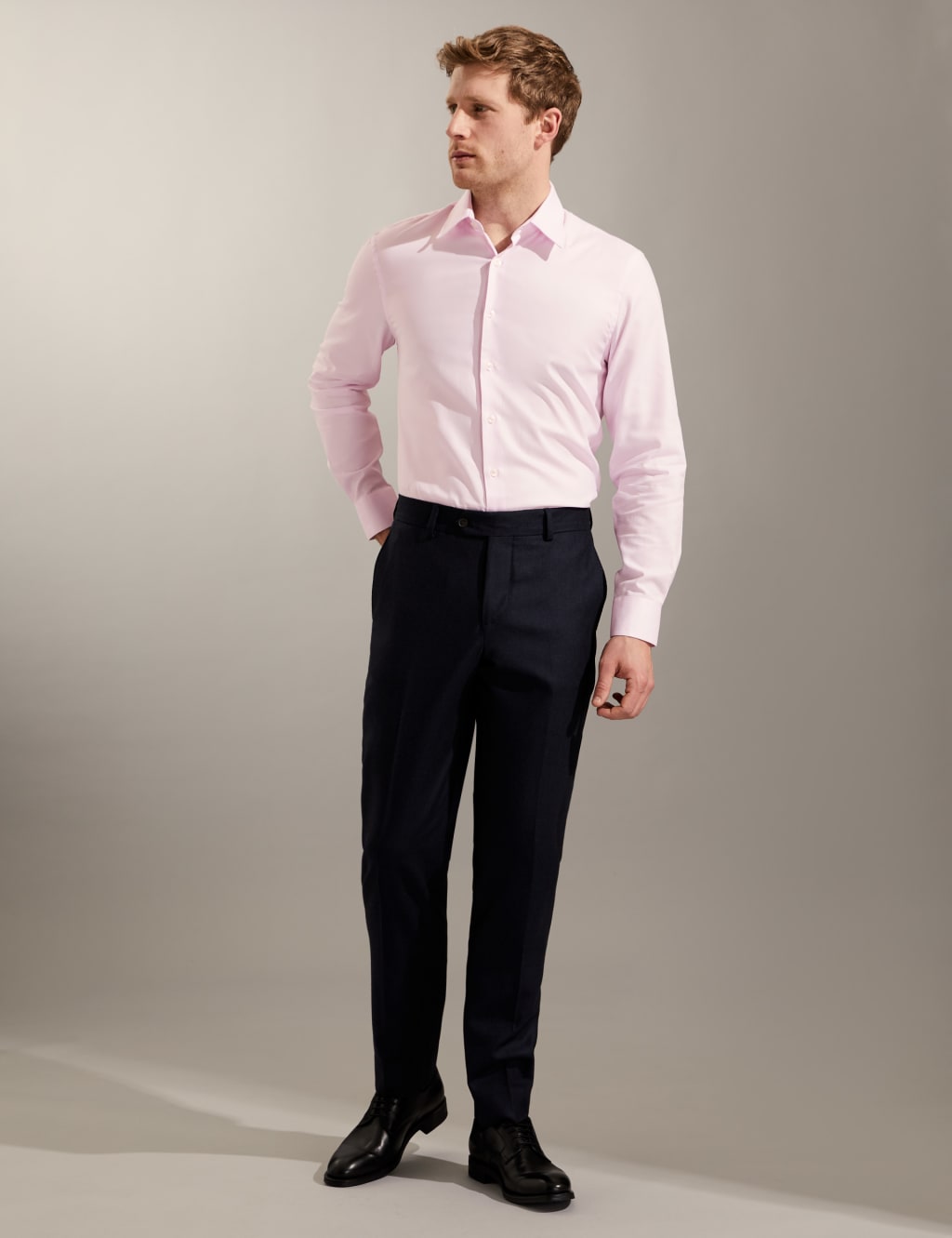 Tailored Fit Pure Cotton Textured Shirt image 2