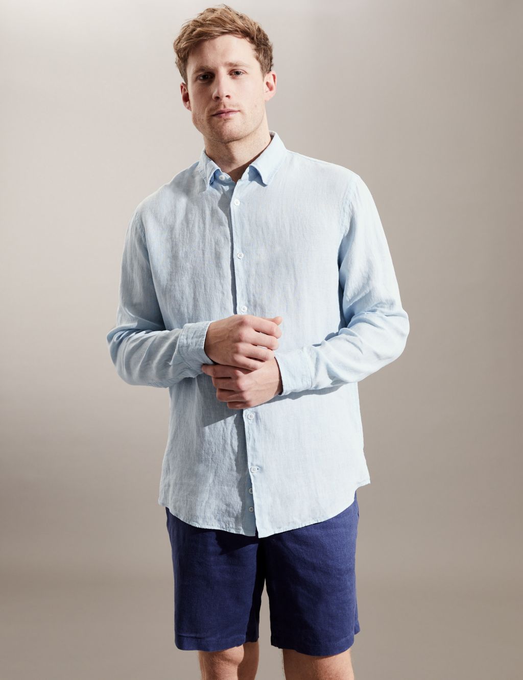 Luxurious Pure Linen Long Sleeve Shirt image 3