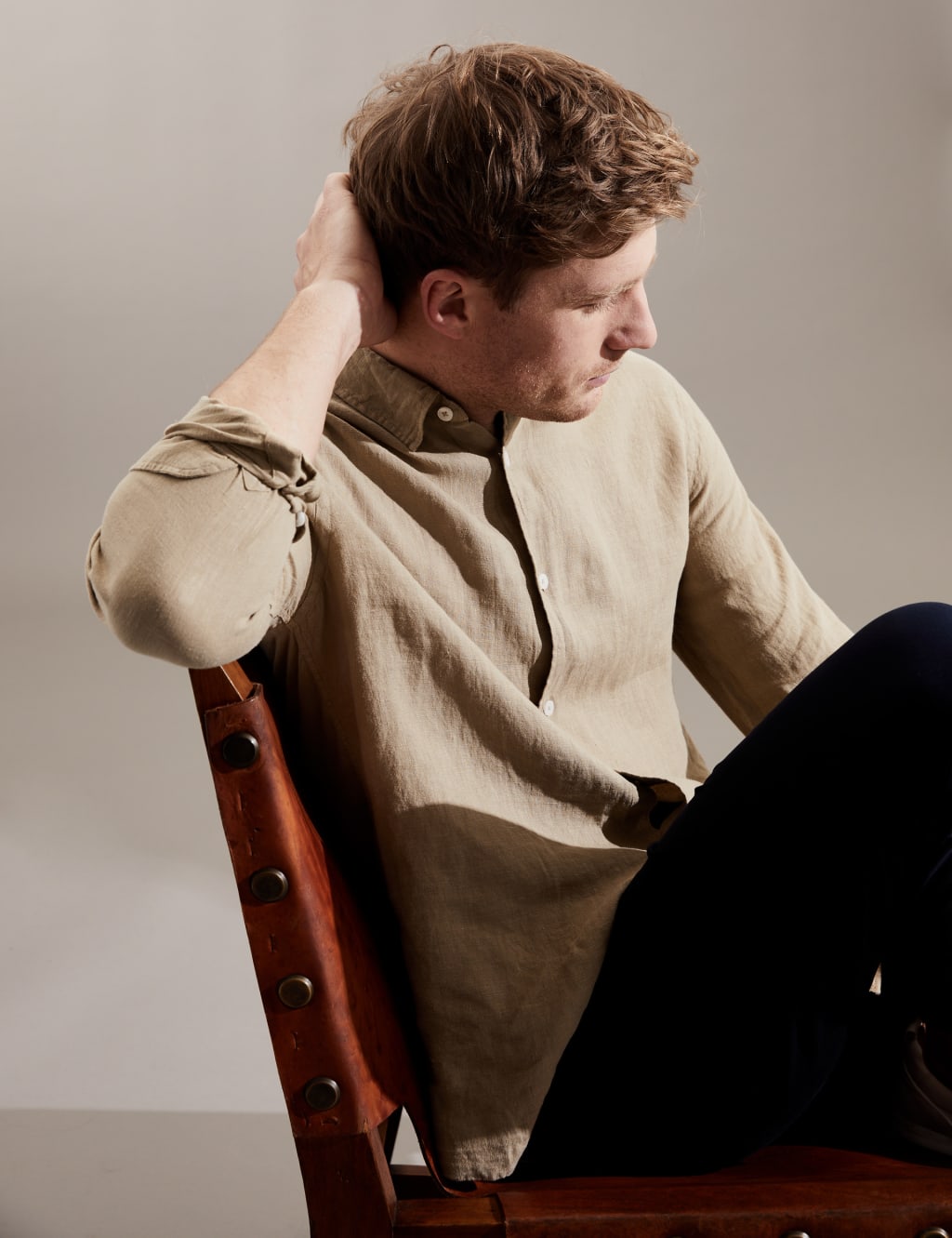 Luxurious Pure Linen Long Sleeve Shirt image 1