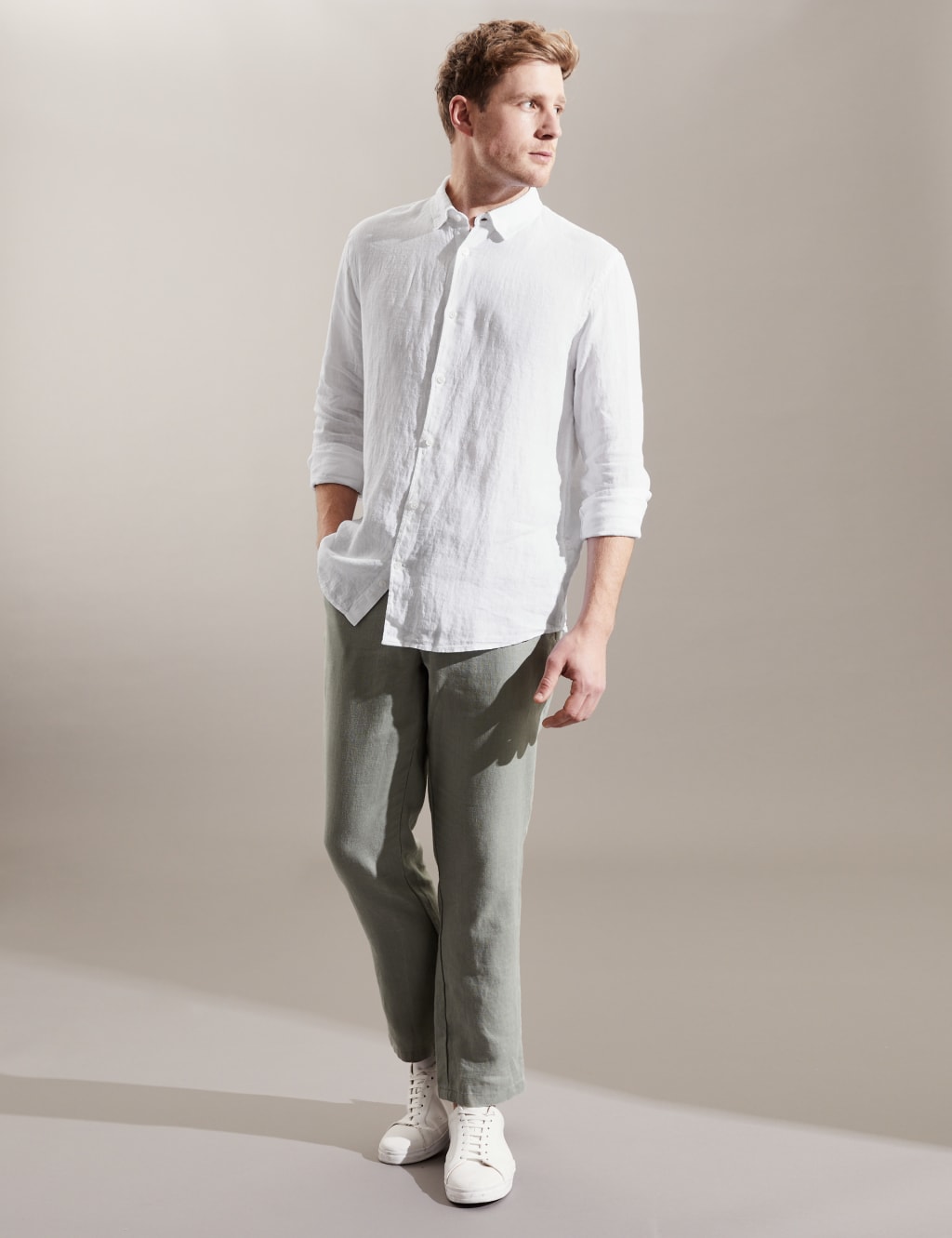 Luxurious Pure Linen Long Sleeve Shirt image 3