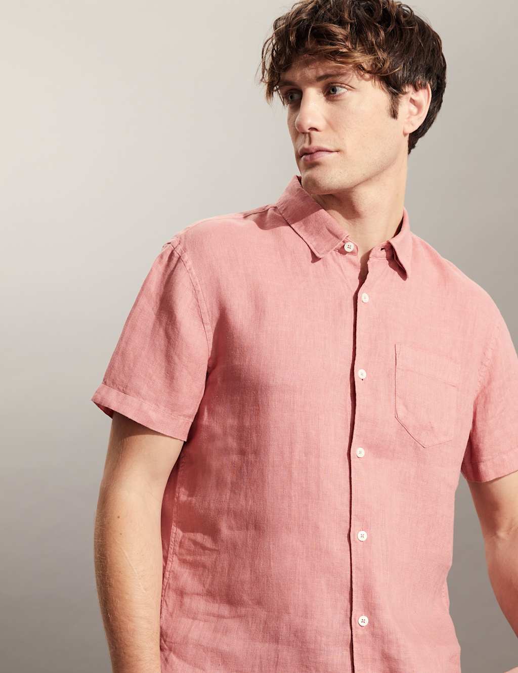 Luxurious Pure Linen Short Sleeve Shirt image 2