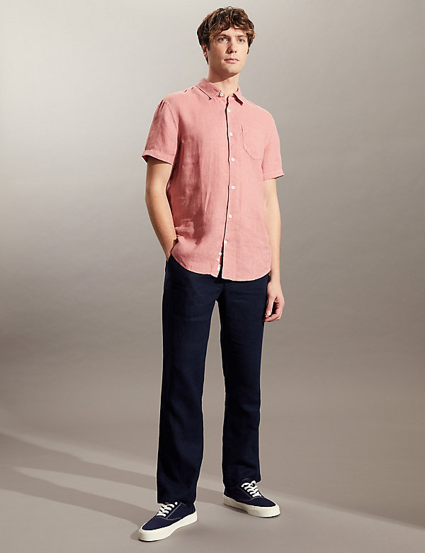 Luxurious Pure Linen Short Sleeve Shirt - NL