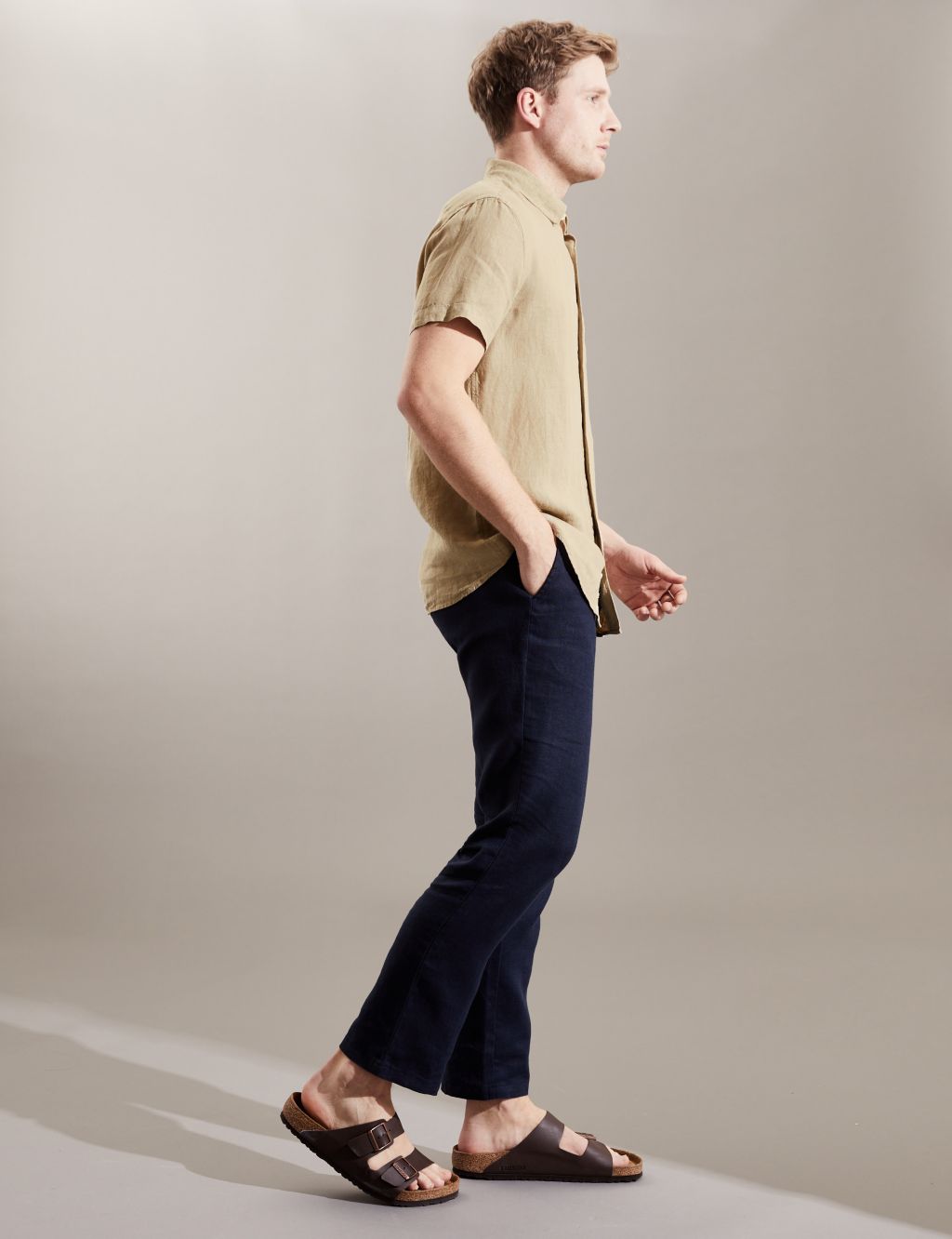 Luxurious Pure Linen Short Sleeve Shirt image 1