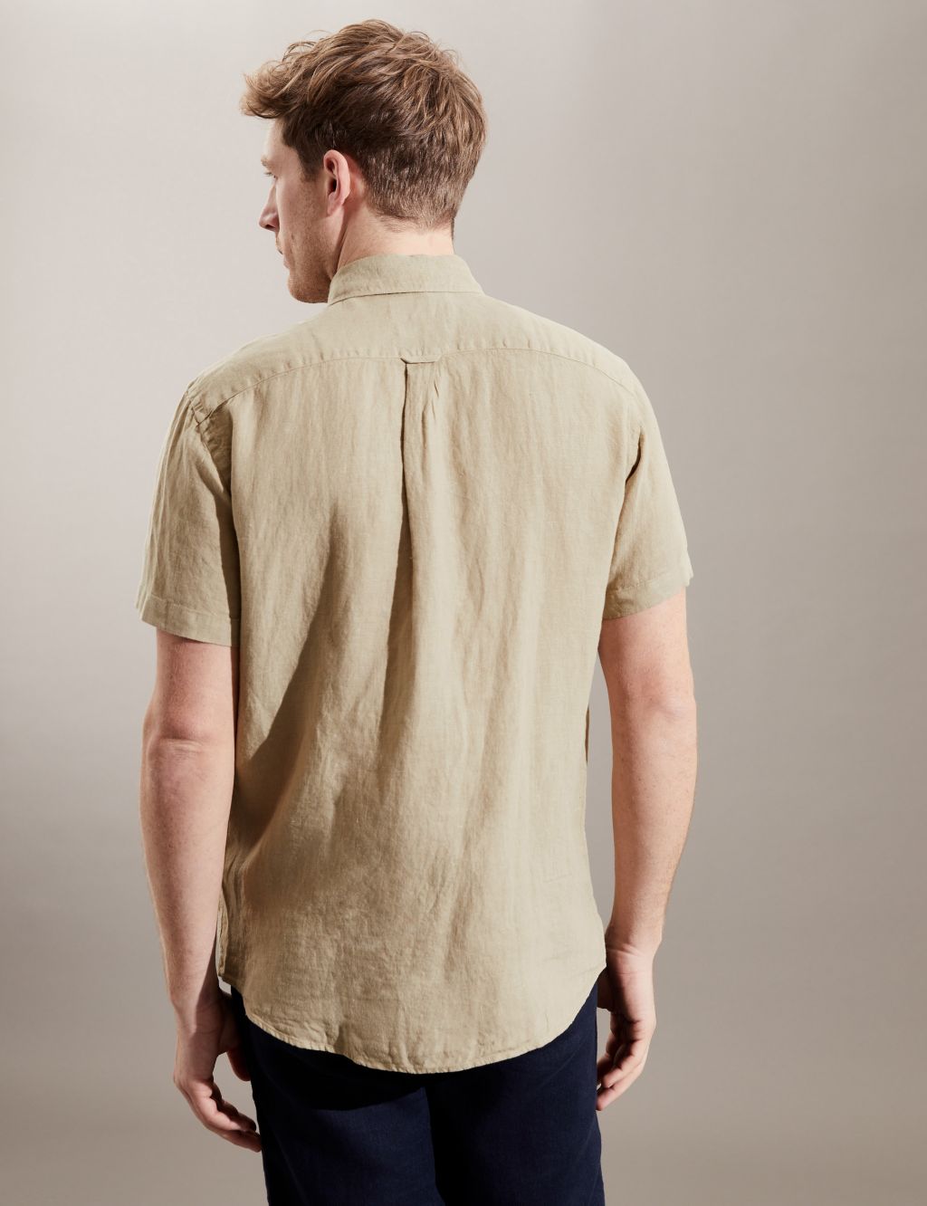 Luxurious Pure Linen Short Sleeve Shirt image 5
