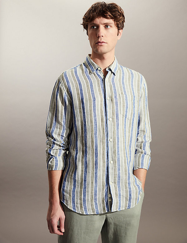 Pure Linen Striped Shirt - JP