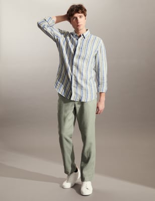 Pure Linen Striped Shirt - JP
