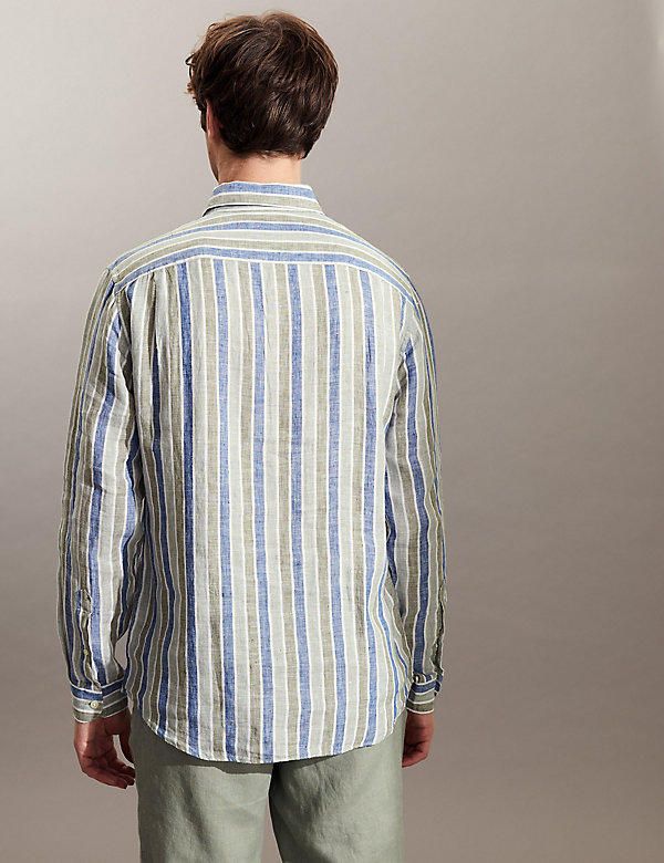 Pure Linen Striped Shirt - JP